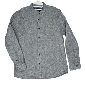 Grayers Heritage Flannel Shirt Mens Large Grey Marl 100% Cotton Button Down L